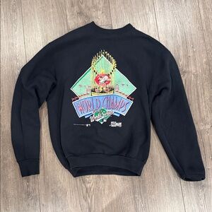1990 Cincinnati Reds Black World Champs Graphic Crewneck Sweatshirt